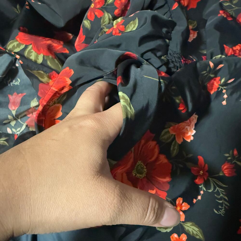 The Occasion by Old Navy Fit & Flare Taffeta Mini Dress, Red Floral, L 705411 - Picture 8 of 8